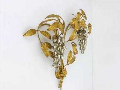 Hans K gl Hans K gl Large Hollywood Regency Gilt Metal Wall Light Sconce Maison Jansen