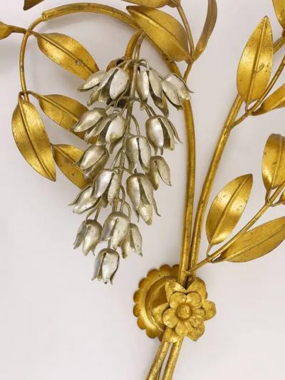Hans K gl Hans K gl Large Hollywood Regency Gilt Metal Wall Light Sconce Maison Jansen