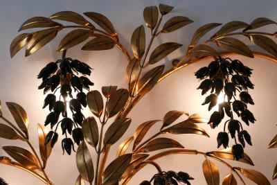 Hans K gl Huge Pioggia dOro Gilt Metal Wall Lamp or Sconce by Hans K gl 1970s Germany