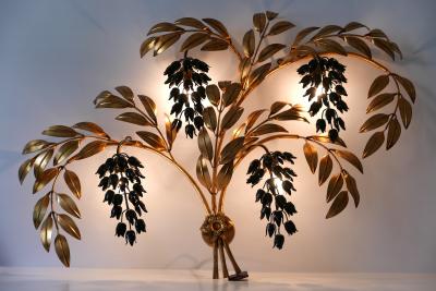 Hans K gl Huge Pioggia dOro Gilt Metal Wall Lamp or Sconce by Hans K gl 1970s Germany