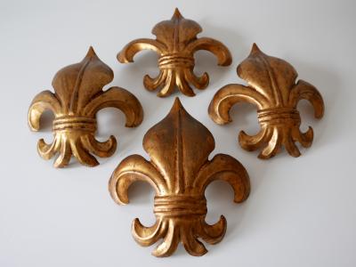 Hans K gl Set of Two Mid Century Modern Gilt Metal Lily Sconces by Hans K gl 1970s Germany