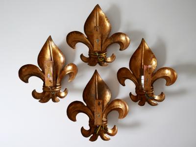 Hans K gl Set of Two Mid Century Modern Gilt Metal Lily Sconces by Hans K gl 1970s Germany