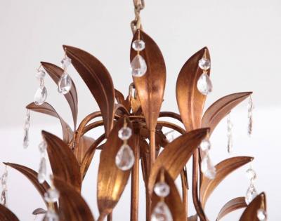 Hans K gl Very Huge Gilt Metal and Crystal Glass Chandelier in the Manner of Hans K gl
