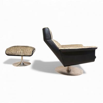 Hans Kaufeld Kaufeld Siesta 62 lounge chair with ottoman by Jacques Brule 1960
