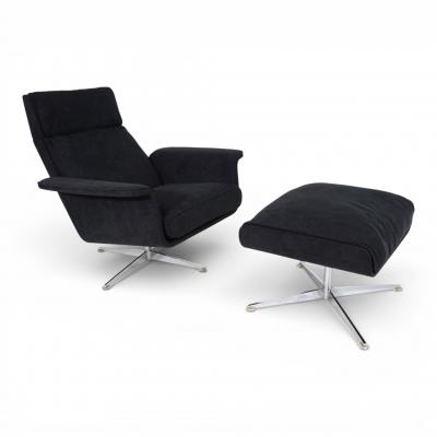 Hans Kaufeld Kaufeld Siesta 62 lounge chair with ottoman by Jacques Brule 1960
