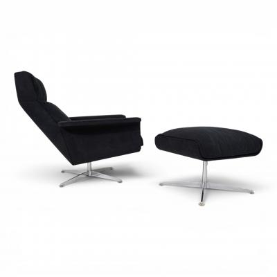 Hans Kaufeld Kaufeld Siesta 62 lounge chair with ottoman by Jacques Brule 1960