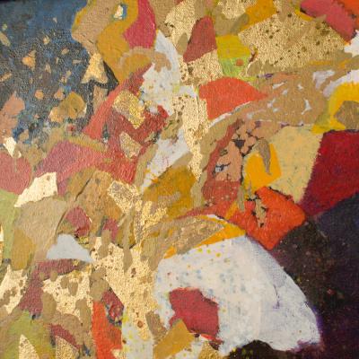 Hans Kline Canadian b 1924 d 1994 Circus Tumblers painting 