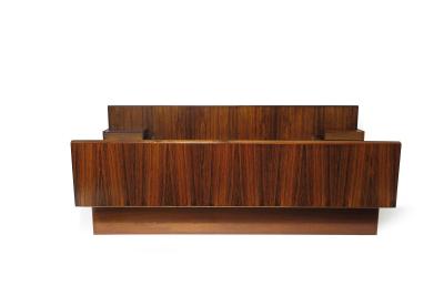 Hans Olsen Danish Rosewood Bed Frame with Floating Nightstands