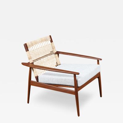 Hans Olsen Hans Olsen Cane Teak Lounge Chair for Juul Kristensen