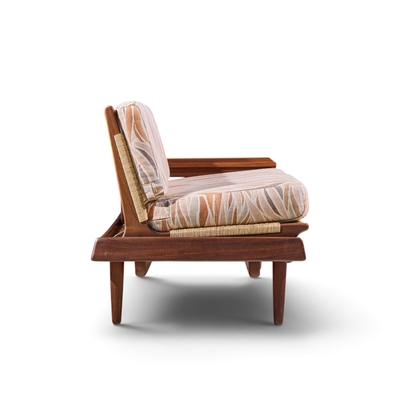 Hans Olsen Hans Olsen Model 161 Danish Teak and Cane Modular 2 Seat Sofa with Table