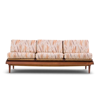 Hans Olsen Hans Olsen Model 161 Mid Century Danish Teak and Cane Modular 3 Seat Sofa