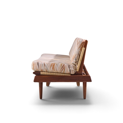 Hans Olsen Hans Olsen Model 161 Mid Century Danish Teak and Cane Modular 3 Seat Sofa