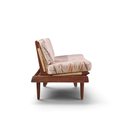 Hans Olsen Hans Olsen Model 161 Mid Century Danish Teak and Cane Modular 3 Seat Sofa