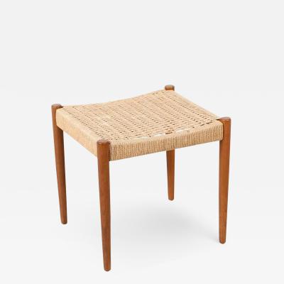 Hans Olsen Hans Olsen Teak Rush Chord Stool for Frem Rojle