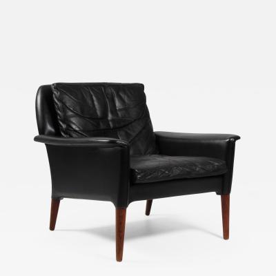 Hans Olsen Hans Olsen armchair original black leather and rosewood