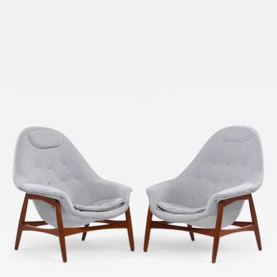 Hans Olsen Hans Olsen for Bramin M bler Mid Century Danish Sculptural Lounge Chairs Pair