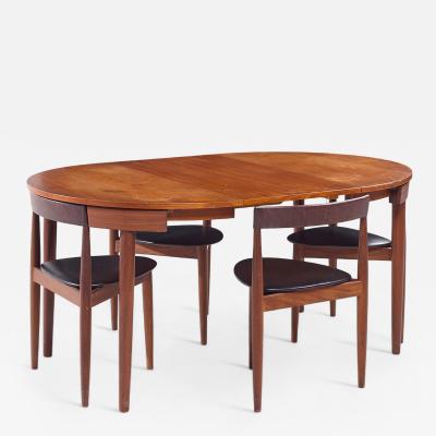 Hans Olsen Hans Olsen for Frem Rojle Expanding Teak Dining Table with 4 Nesting Chairs