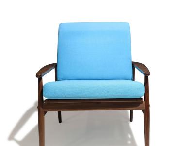 Hans Olsen Hans Olsen for Juul Kristensen Mid century Danish Lounge Chair with Cane Back