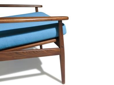 Hans Olsen Hans Olsen for Juul Kristensen Mid century Danish Lounge Chair with Cane Back