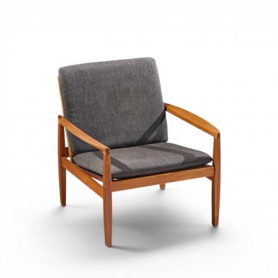 Hans Olsen Hans Olsen for Juul Kristensen Model 519 Danish Teak and Cane Chairs Pair