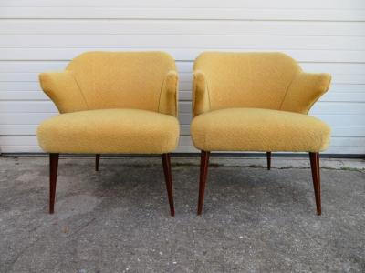 Hans Olsen Pair of Danish Modern Hans Olsen Style Teak Lounge Chair