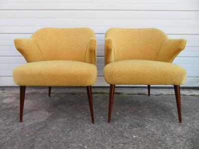 Hans Olsen Pair of Danish Modern Hans Olsen Style Teak Lounge Chair