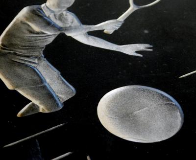 Hans Richter Fun Set of 3 Hans Richter 1961 Artcraft Plaster Negative Relief Sports Plaques