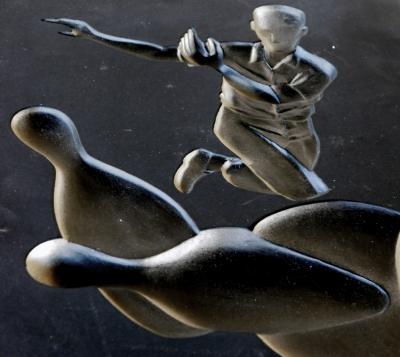 Hans Richter Fun Set of 3 Hans Richter 1961 Artcraft Plaster Negative Relief Sports Plaques