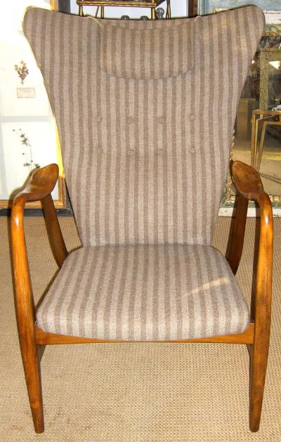 Hans Van de Bovenkamp Danish Modern Wingback Armchair by Bovenkamp