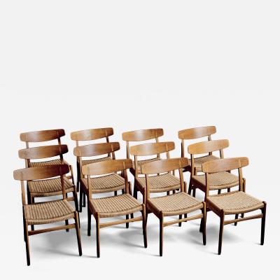 Hans Wegner 12 Dining chairs model CH23 by Hans J Wegner for Carl Hansen Son