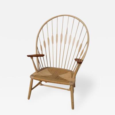 Hans Wegner Ash and Teak Peacock Chair by Hans Wegner for Johannes Hansen