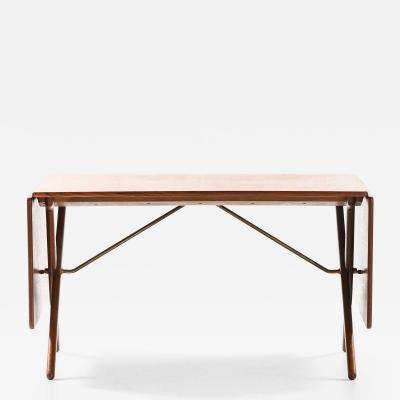 Hans Wegner Dining Table Model AT 309 in Brass Oak and Teak by Hans Wegner 1950s
