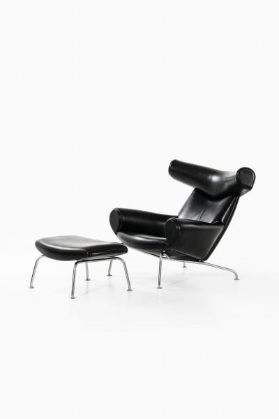 Hans Wegner Easy Chairs and Stool Model EJ 100 Produced by Erik J rgensen