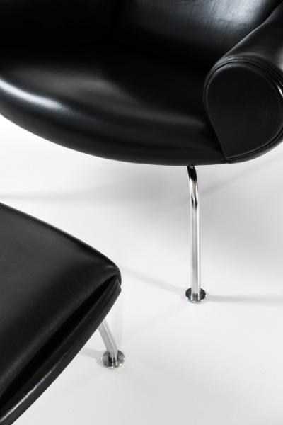 Hans Wegner Easy Chairs and Stool Model EJ 100 Produced by Erik J rgensen