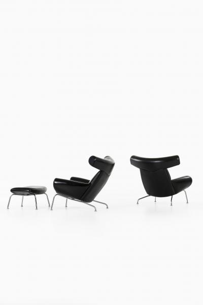 Hans Wegner Easy Chairs and Stool Model EJ 100 Produced by Erik J rgensen