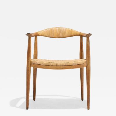 Hans Wegner First Generation Hans Wegner Round Chair in Oak and Cane