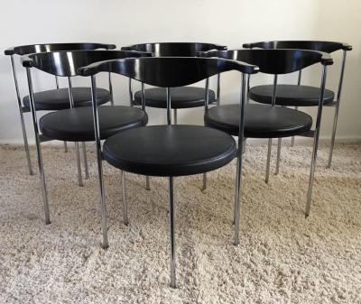 Hans Wegner Fritz Hansen Hans Wegner Frederick Sieck Designed Set of Six Dining Office Chair