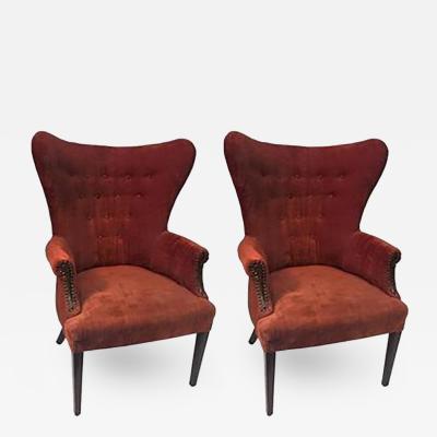 Hans Wegner Great Pair of Hans Wegner Papa Bear Italian Style Armchairs