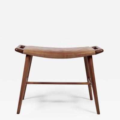 Hans Wegner Hans J Wegner AP 30 Piano Bench in Mahogany Original Natural Leather 1950s 