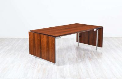 Hans Wegner Hans J Wegner AT 319 Rosewood Steel Drop Leaf Dining Table for Andreas Tuck