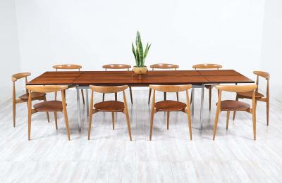 Hans Wegner Hans J Wegner AT 319 Rosewood Steel Drop Leaf Dining Table for Andreas Tuck