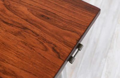 Hans Wegner Hans J Wegner AT 319 Rosewood Steel Drop Leaf Dining Table for Andreas Tuck