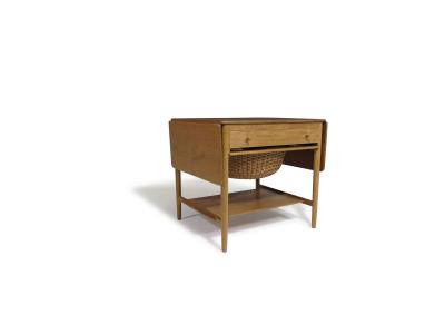 Hans Wegner Hans J Wegner AT 33 Sewing Drop leaf Side Table in White Oak Restored