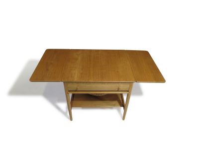 Hans Wegner Hans J Wegner AT 33 Sewing Drop leaf Side Table in White Oak Restored