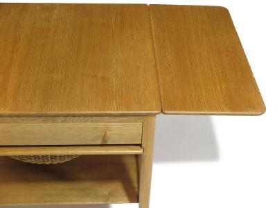 Hans Wegner Hans J Wegner AT 33 Sewing Drop leaf Side Table in White Oak Restored