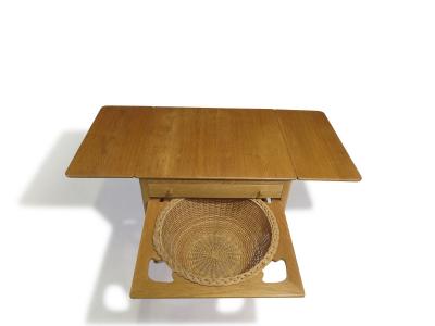 Hans Wegner Hans J Wegner AT 33 Sewing Drop leaf Side Table in White Oak Restored
