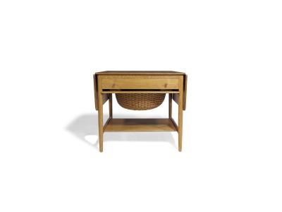 Hans Wegner Hans J Wegner AT 33 Sewing Drop leaf Side Table in White Oak Restored
