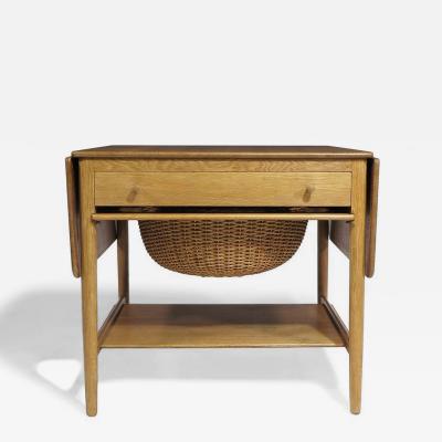Hans Wegner Hans J Wegner AT 33 Sewing Drop leaf Side Table in White Oak Restored