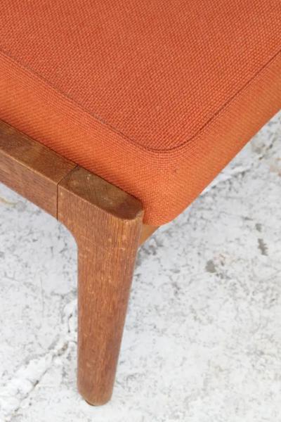 Hans Wegner Hans J Wegner for Getama Cigar Stool in Solid Oak with Orange Cushion