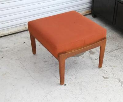 Hans Wegner Hans J Wegner for Getama Cigar Stool in Solid Oak with Orange Cushion